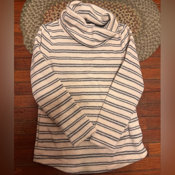 LL bean cozy soft lined midweight pullover size small striped - Picture 1 of 9